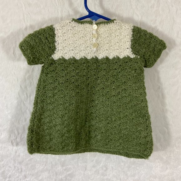 Vintage Handmaid Crocheted Little Girls Baby Dress - Picture 4 of 5
